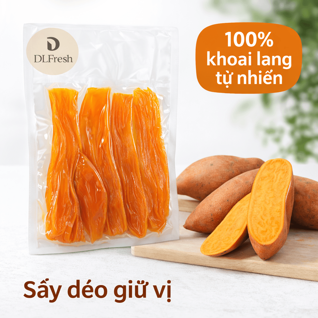 Khoai Lang Dẻo Tự Nhiên Không Đường DLFRESH Đặc Sản Đà Lạt 250gr