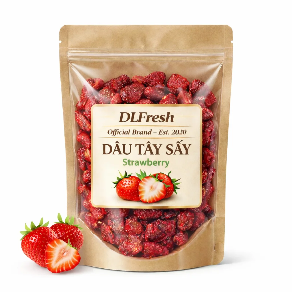 DÂU TÂY SẤY DLFRESH Thích Hợp Ăn Kiêng Giảm Cân 200g