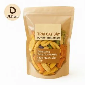 Trái cây sấy DLFresh trái cây rau củ sấy giòn không đường 500g