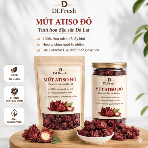 Mứt hoa hồng DLFresh mứt hoa atiso đỏ sấy chua ngọt 400g