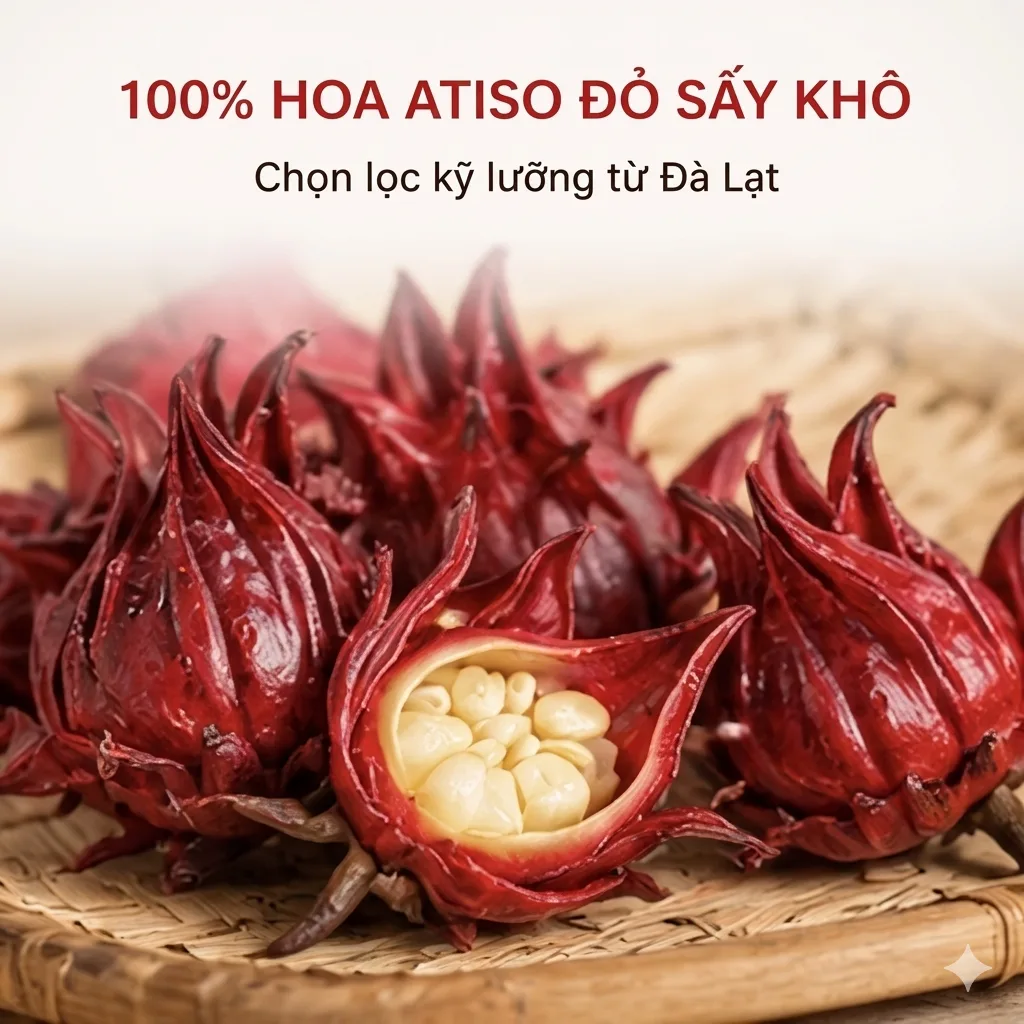 Mứt hoa hồng DLFresh mứt hoa atiso đỏ sấy chua ngọt 400g - Ảnh 2