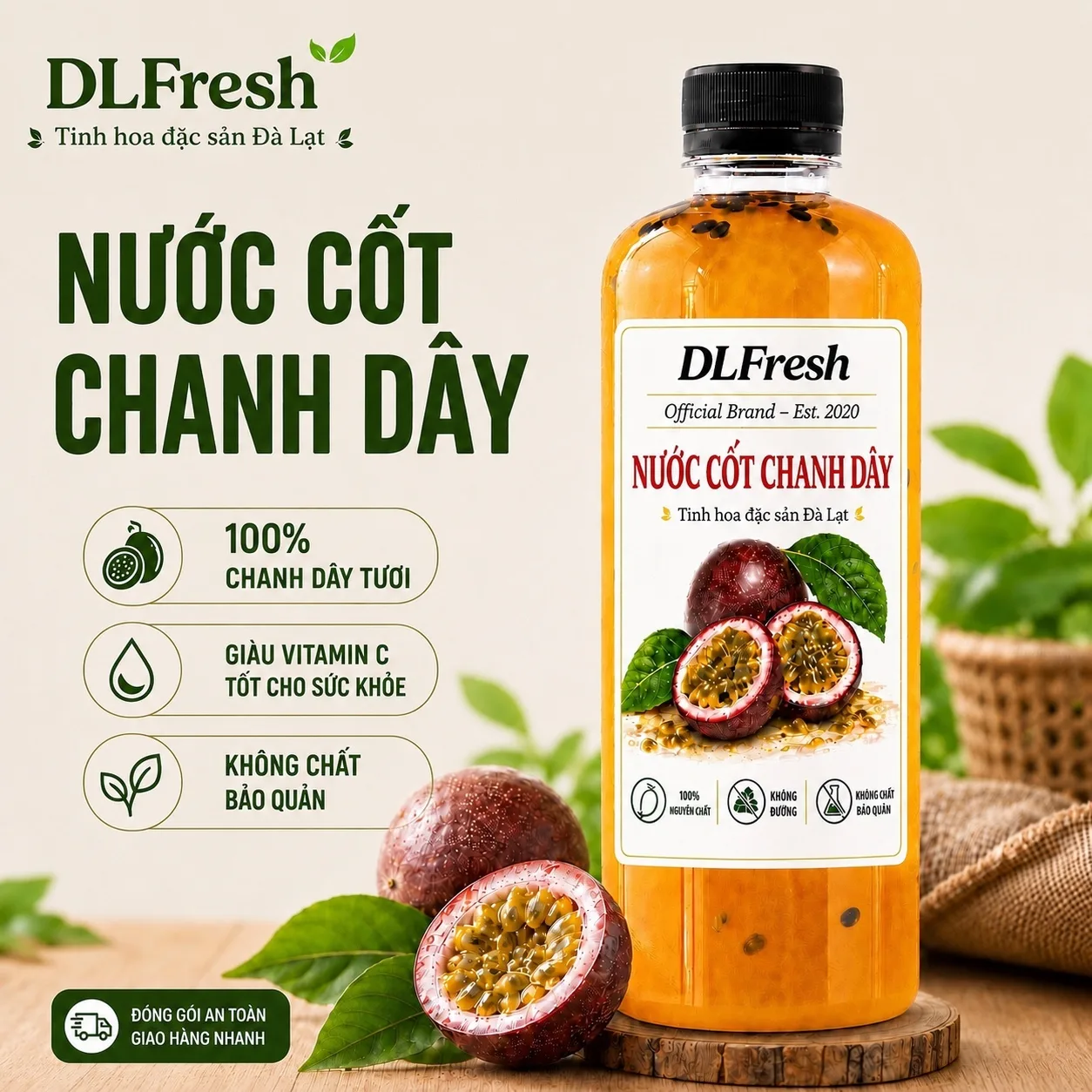 Combo 4 Chai Nước Cốt DLFresh (Chanh Dây, Dâu Tây, Dâu Tằm, Atiso Đỏ) Tặng 1 Chai Dâu Tây - Ảnh 5