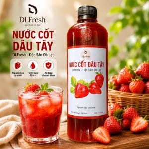 Nước Cốt Dâu Tây DLFresh 500ml – Hương Vị Dâu Tây Thơm Ngon, Tiện Lợi Cho Mọi Công Thức Pha Chế