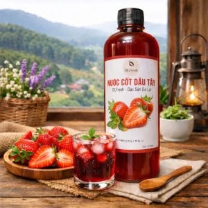 Nước Cốt Dâu Tây DLFresh 500ml – Hương Vị Dâu Tây Thơm Ngon, Tiện Lợi Cho Mọi Công Thức Pha Chế