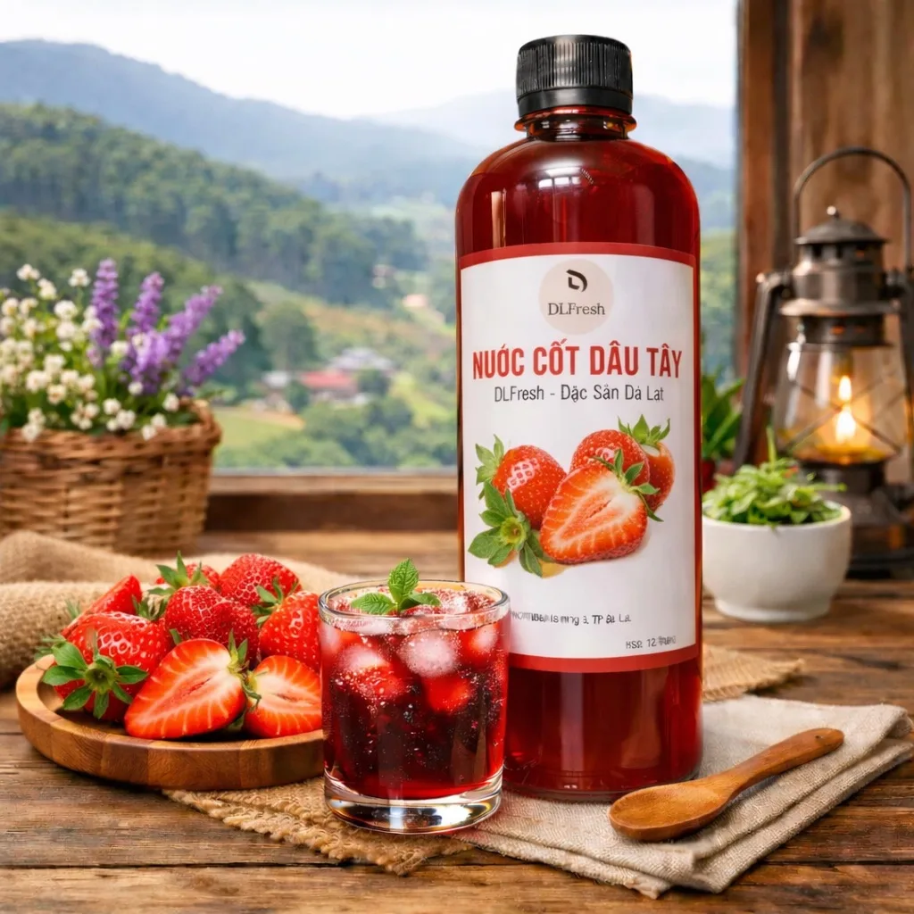 Combo 4 Chai Nước Cốt DLFresh (Chanh Dây, Dâu Tây, Dâu Tằm, Atiso Đỏ) Tặng 1 Chai Dâu Tây - Ảnh 3