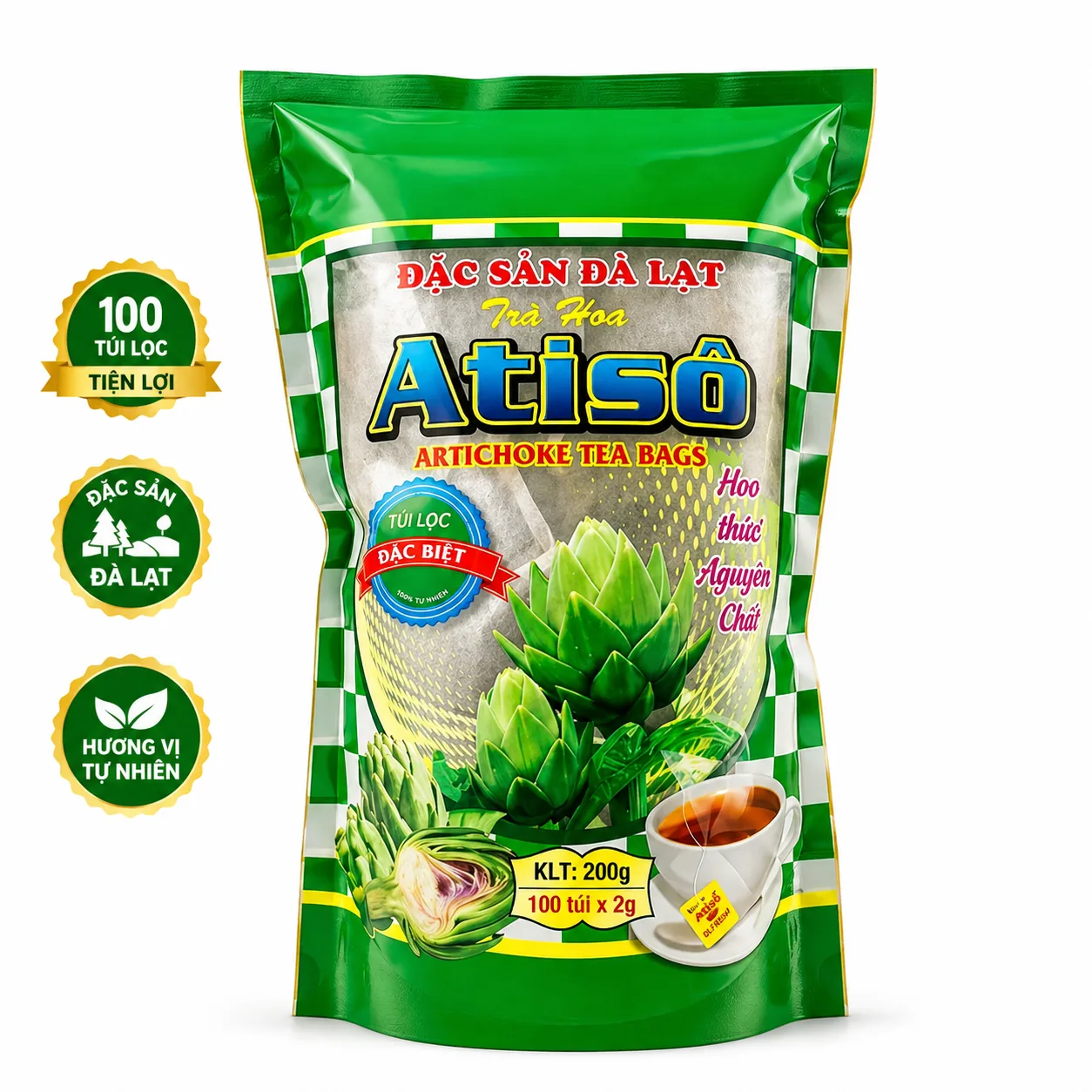Trà Atiso Túi Lọc DLFresh 100 Tép – Đặc Sản Đà Lạt Thơm Ngon