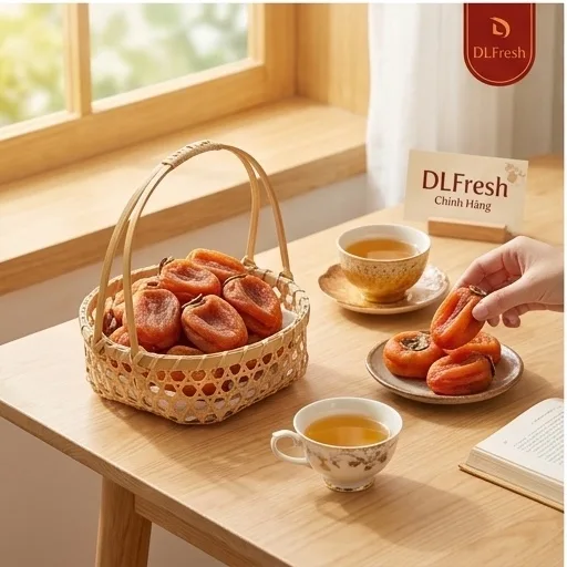 Hồng Treo Gió DLFresh 200g – Đặc Sản Đà Lạt Dẻo Mềm, Vị Ngọt Tự Nhiên