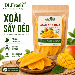 Xoài Sấy Dẻo DLFresh 500g – Đặc Sản Đà Lạt Thơm Ngon, Dẻo Mềm Tự Nhiên